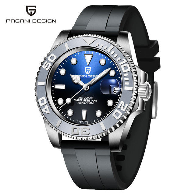 Men's White Automatic Mechanical Watch - Waterproof 100m