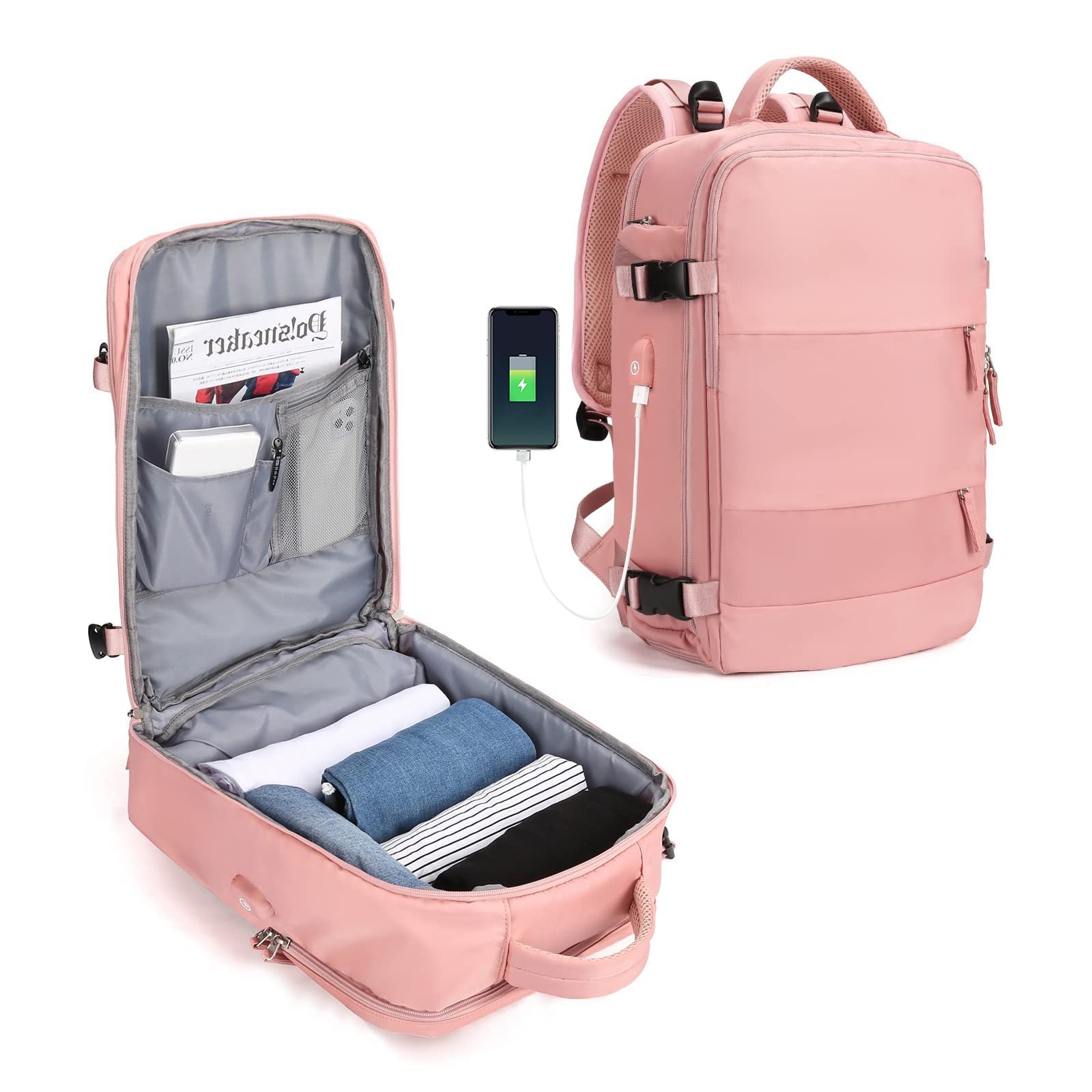 Spot Amazon waterproof travel bag backpack USB luggage school bag travel toiletries set fashion wholesale