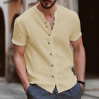 Men's Cotton Button-Up Casual Shirt | Aladinae