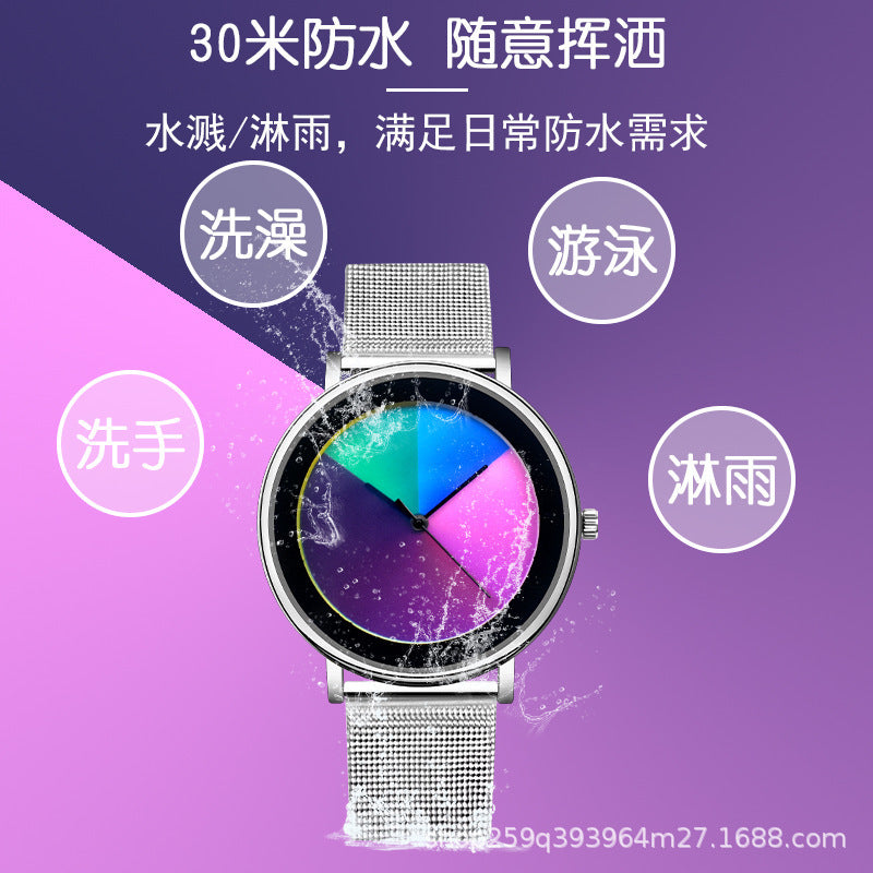 Women's Black Quartz Watch - Waterproof, Perspective Window
