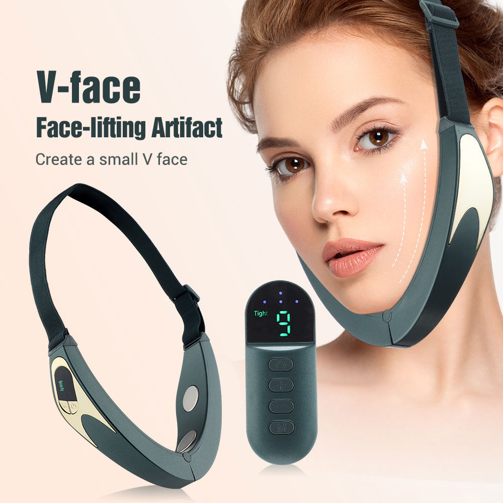 Cross-border new micro-face-lifting instrument, beauty and face-lifting tool, 6 modes, 9 gears, hot compress, wireless remote control, intelligent massage