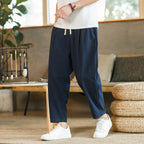 Men's Cotton Linen Cropped Trousers – Ethnic | Aladinae