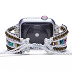 Foreign trade e-commerce new obsidian natural stone woven apple watch strap bohemian style apple watch strap wholesale