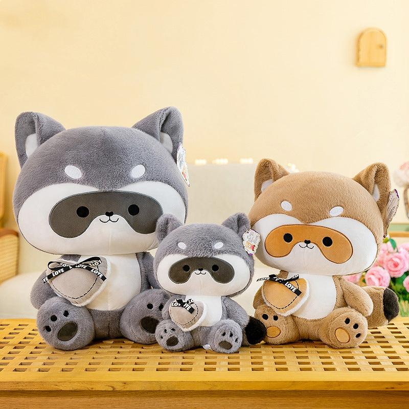 Love Raccoon Doll Plush Toy Cute Children Girl Large Doll Comfort Pillow Doll Birthday Gift
