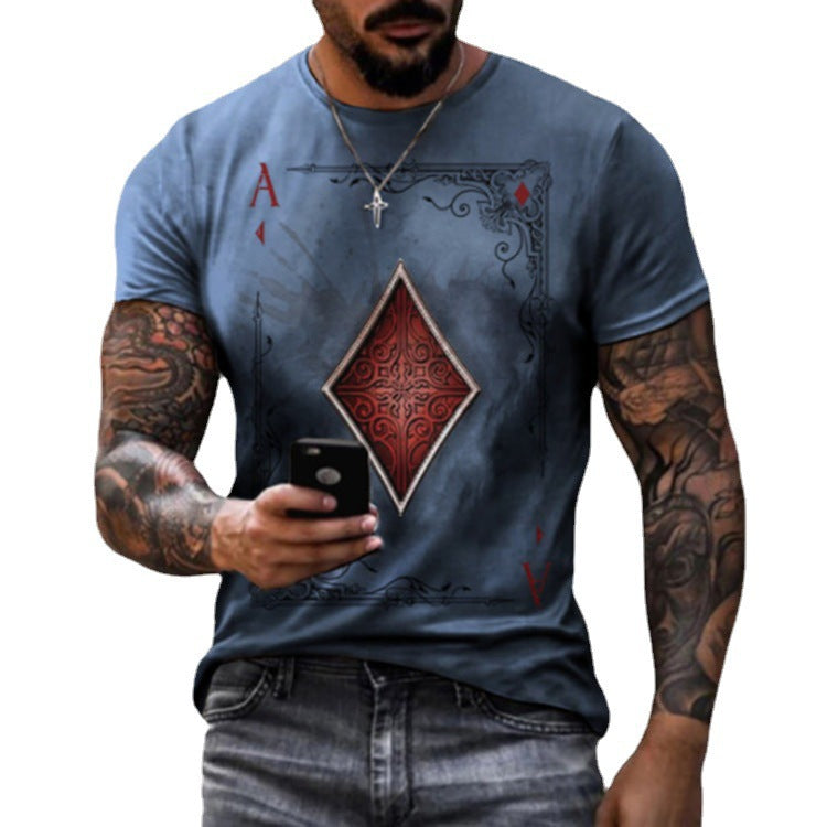 Men's Playing Card Print Casual T-Shirt | Aladinae