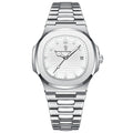 Men's Green Dial Quartz Watch - Waterproof, Steel Strap