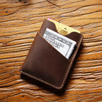 Men's Crazy Horse Leather Card Holder & Coin Purse | Aladinae