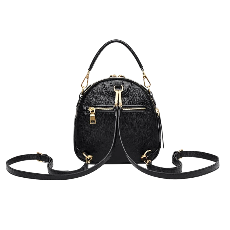 2023 new simple first layer cowhide backpack women's versatile genuine leather multi-layer lightweight high-end small backpack