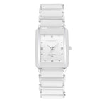 Women's Black Ceramic Square Watch - Quartz, Luminous