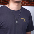 s925 sterling silver necklace pendant for men and women six-pointed star pendant Thai silver retro old fashion jewelry