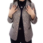 Autumn clothes, small fragrance, loose coat, women's new western style, age-reducing, belly-covering top, middle-aged mother's woolen coat