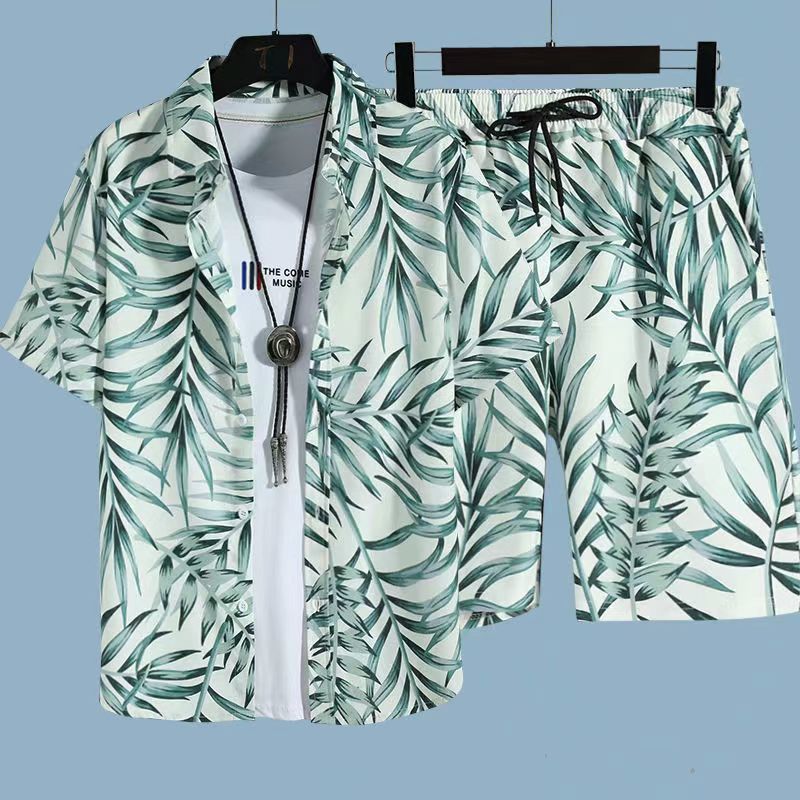 Men's Hawaiian Floral Shirt & Shorts Beach Set | Aladinae