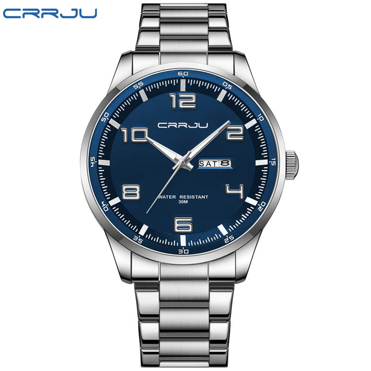 Men's Steel Watch - Calendar, Waterproof