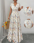 2026 New French V-neck Slim Waist Maxi Dress, Elegant and Stylish Dress (for European and American Cross-Border Amazon and AliExpress)