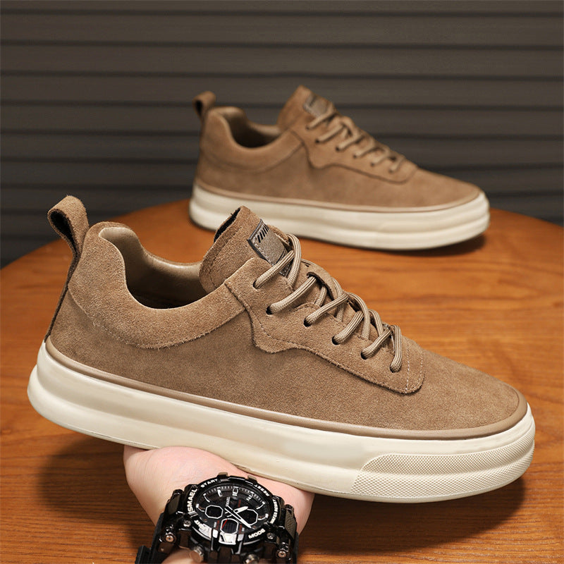 Men's Black Running Sneakers - Low-Top, Lace-Up