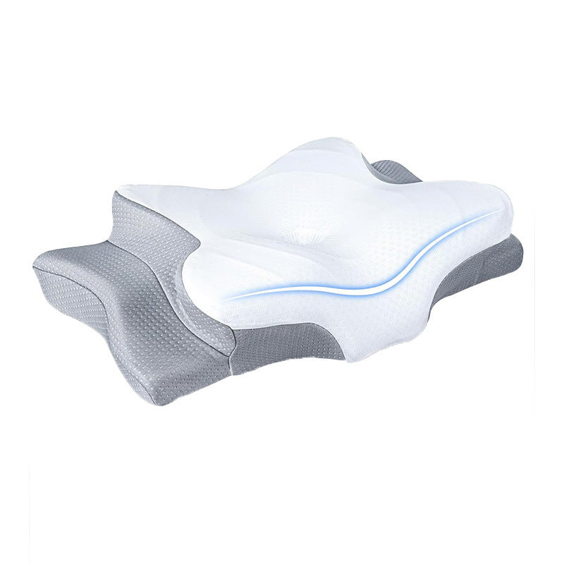 Amazon butterfly-shaped pillow for neck support, deep sleep, pressure relief, side sleeping, slow rebound memory foam pillow for cervical spine.