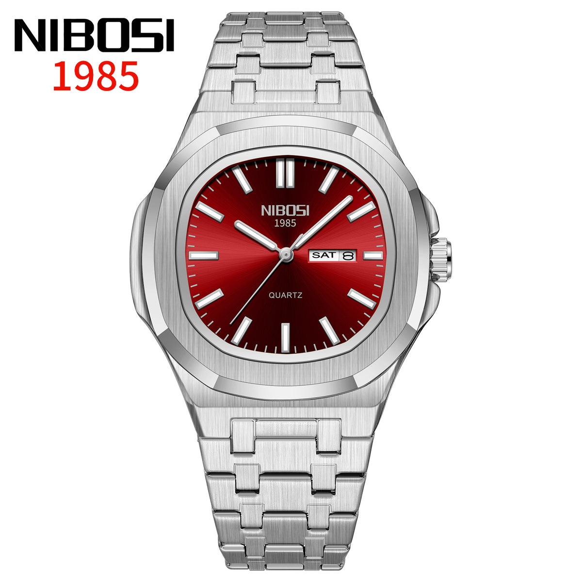 Men's Black Steel Quartz Watch - Waterproof, Luminous