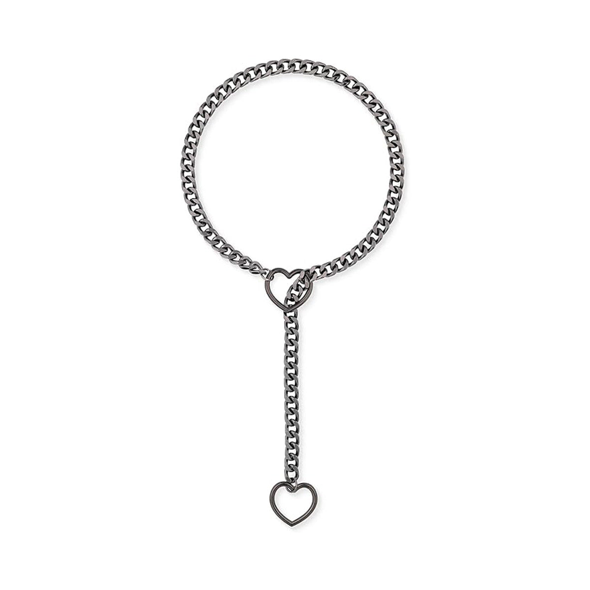 Amazon Style Wide Y Ring Sliding Chain Necklace Handmade Punk Cuban Stainless steel Chain Necklace