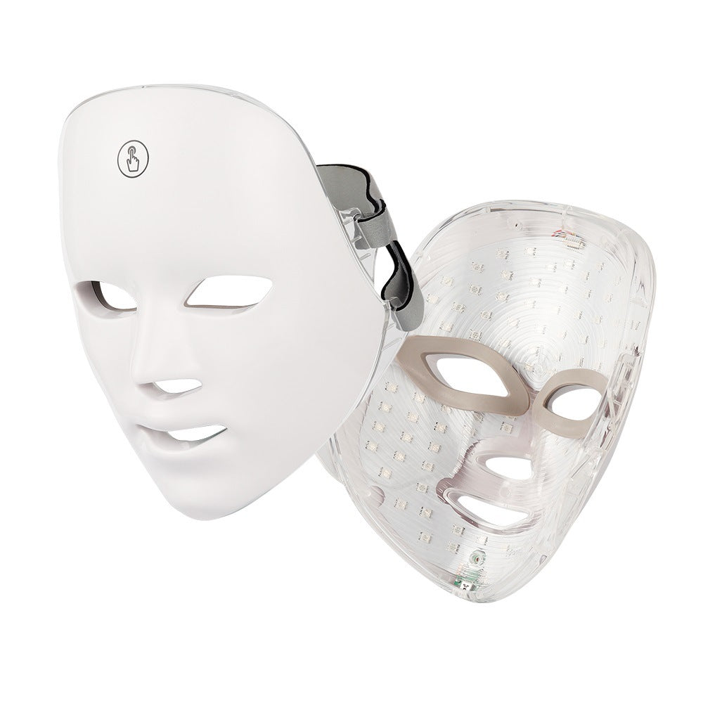 Cross-border rechargeable manual touch test led beauty mask colorful photon skin rejuvenation beauty instrument facial mask instrument
