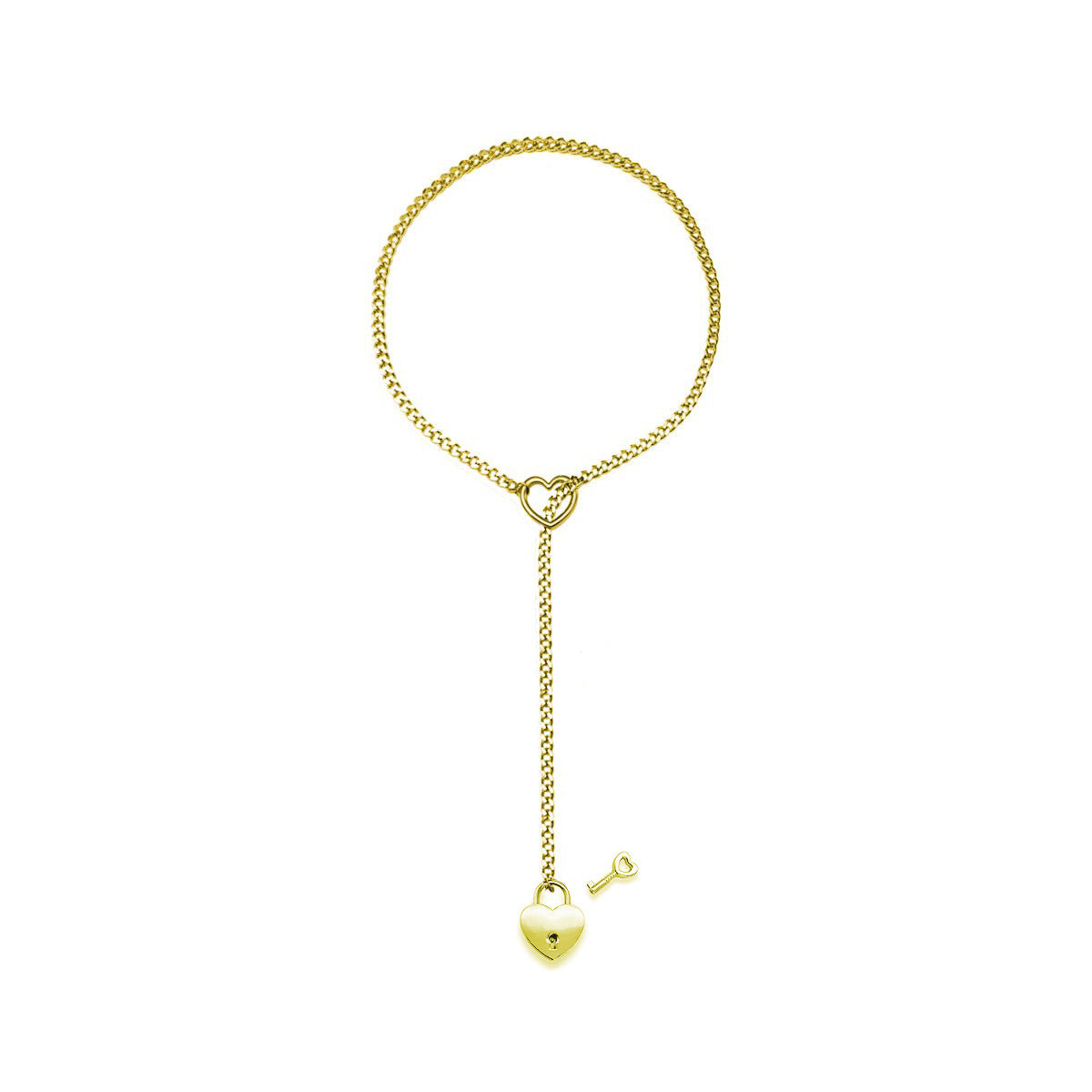 Amazon Style Wide Y Ring Sliding Chain Necklace Handmade Punk Cuban Stainless steel Chain Necklace