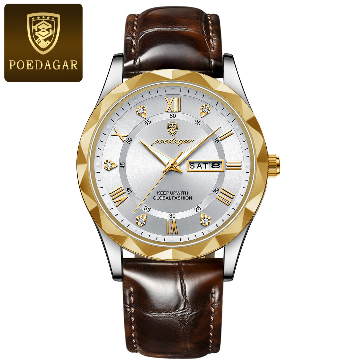 Men's Dual Calendar Luminous Quartz Watch - Waterproof