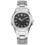 Men's Square Steel Watch - Black, Quartz
