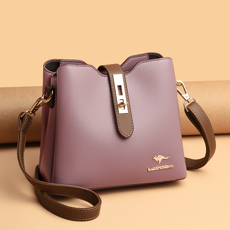 Bag women's bag new style 2021 Messenger shoulder bag women hit color fashion women's bucket bag women Europe and America one piece dropshipping