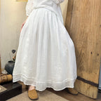 2026 Summer New Retro Niche Pure Ramie Handmade Chinese Style Dress with Folded Buttons and Tie