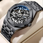 Men's Skeleton Automatic Mechanical Watch - Steel Strap