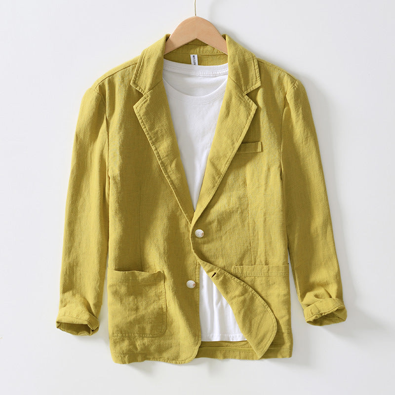 Men's 100% Linen Casual Blazer – White | Aladinae