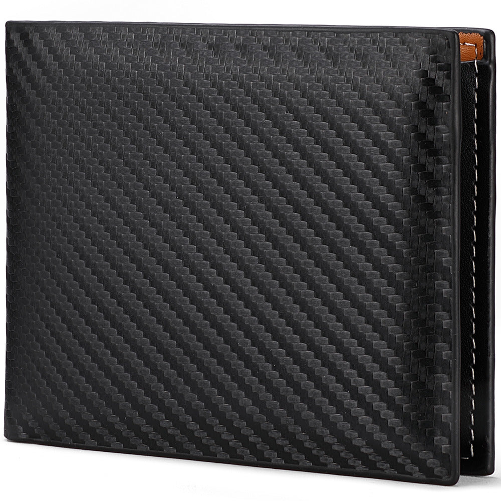 Men's Black Horizontal Wallet - Zipper, PU Leather