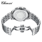 Men's Silver White Multi-Function Quartz Watch - Waterproof