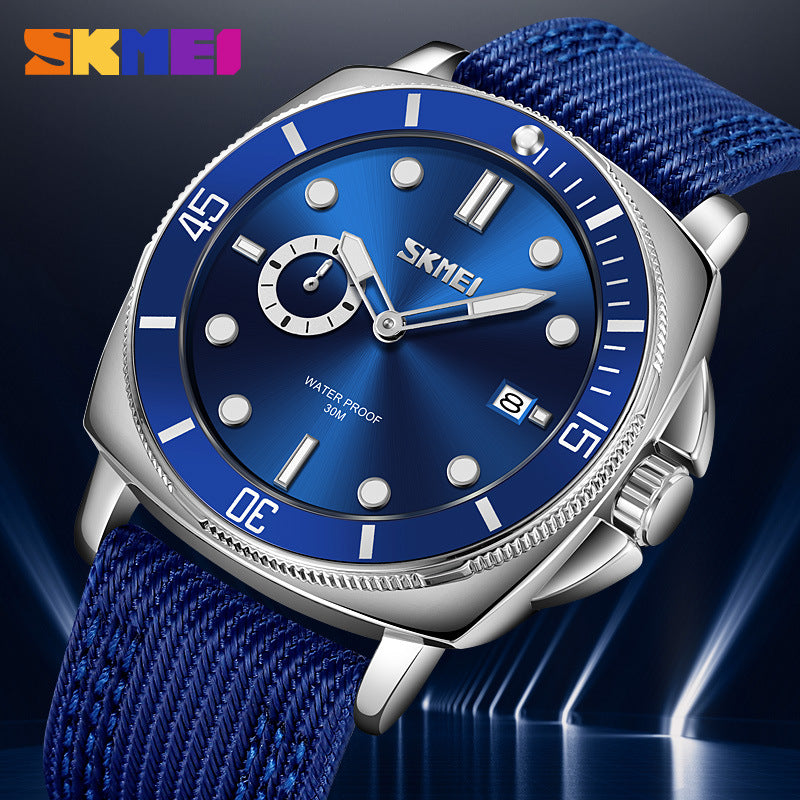 SKMEI Men's Luminous Quartz Watch – Nylon Strap | Aladinae