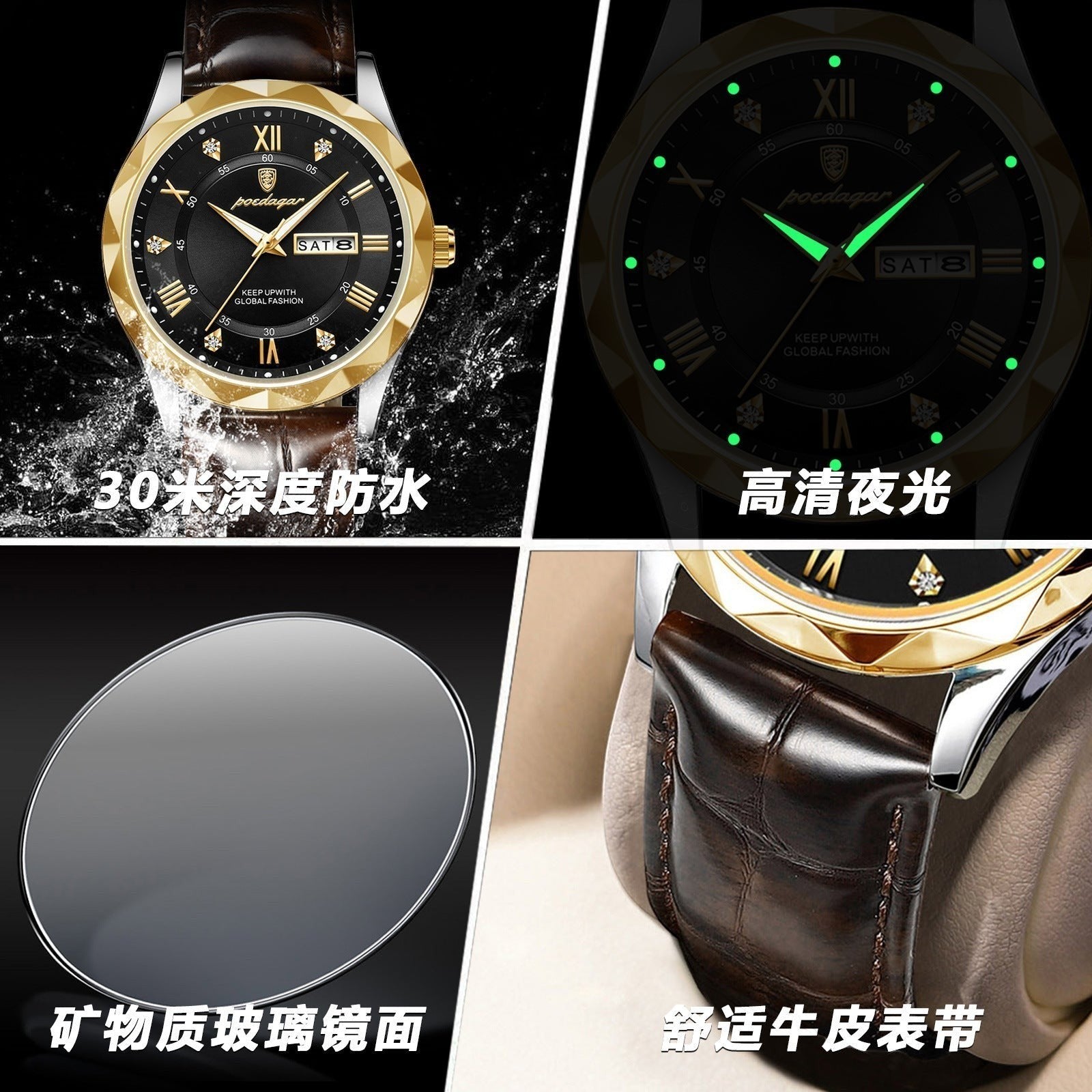 Swiss-Style Men's Dual Calendar Quartz Watch | Aladinae