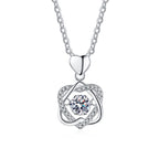 S925 sterling silver pendant Valentine's Day necklace, beating heart clavicle chain, 520 necklace for women, 50-point moissanite necklace.