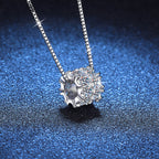 Full diamond moissanite necklace, 925 sterling silver clavicle chain, slim waist necklace, popular online style pendant, D-color moissanite necklace.
