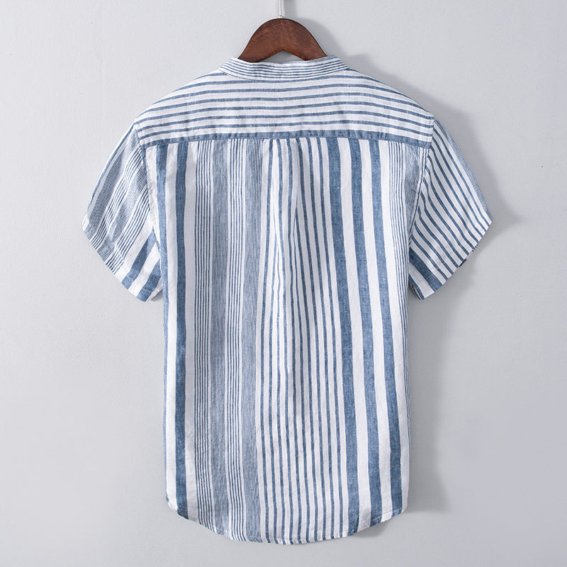 Men's Striped Linen Casual Shirt