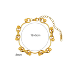 High-end stainless steel 18K handmade chain with interlocking M beads, made of gold-plated titanium steel, from European and American cross-border jewelry sets.