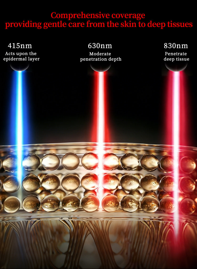 Red light facial mask beauty device, LED red and blue light mask, cross-border home use skincare, infrared therapy, large panel light, custom-made.