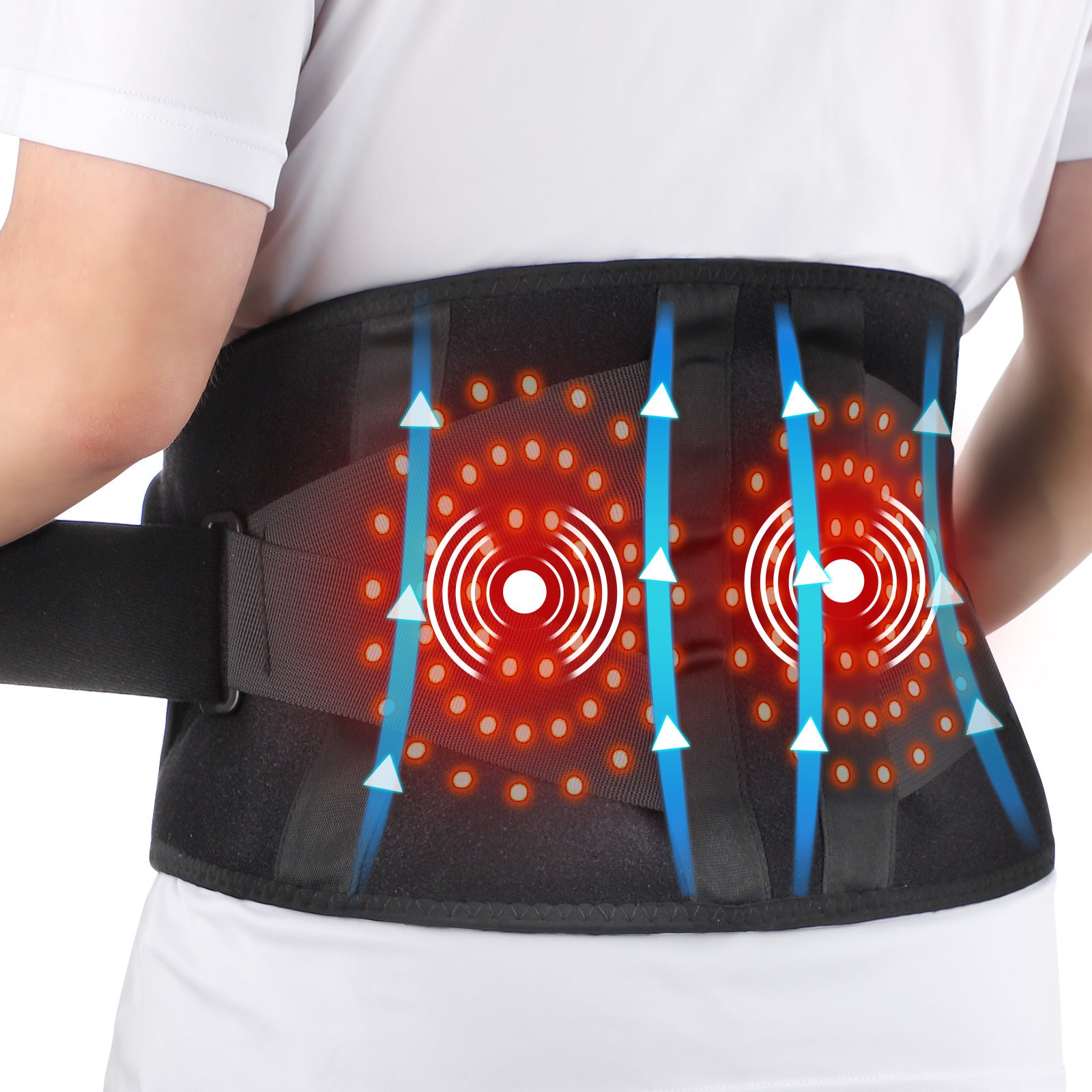 Cross-border red light heating massage belt infrared physiotherapy hot compress rechargeable support lumbar disc herniation protection belt