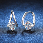S925 Sterling Silver Moissanite Earrings for Women, Luxury Fashion, Exquisite Craftsmanship, 1 Carat D Color Moissanite Stud Earrings
