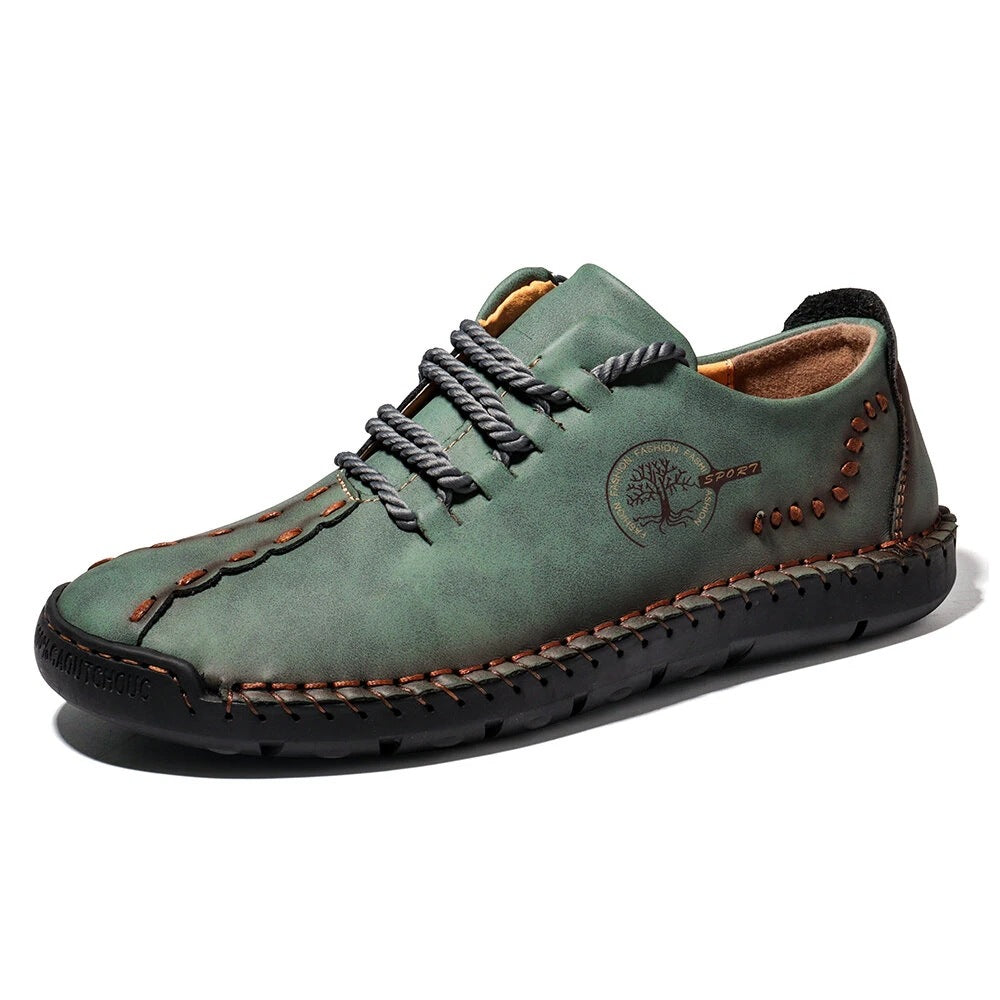 Men's Handmade Leather Lace-Up Loafers