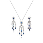 Xuping Gemstone Series Niche Earring and Necklace Set: Fashionable, Light Luxury, Teardrop Tassel, Elegant Court Style Earrings for Women