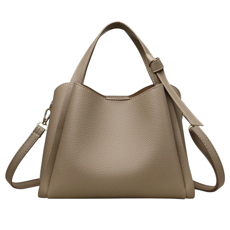 Soft leather women's handbag, 2025 style, basket-style, high-end shoulder bag, crossbody bag, versatile bucket bag.