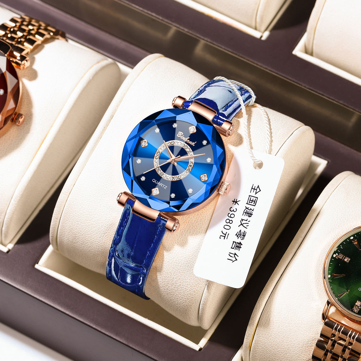 Women's Rose Gold Red Dial Quartz Watch - Waterproof