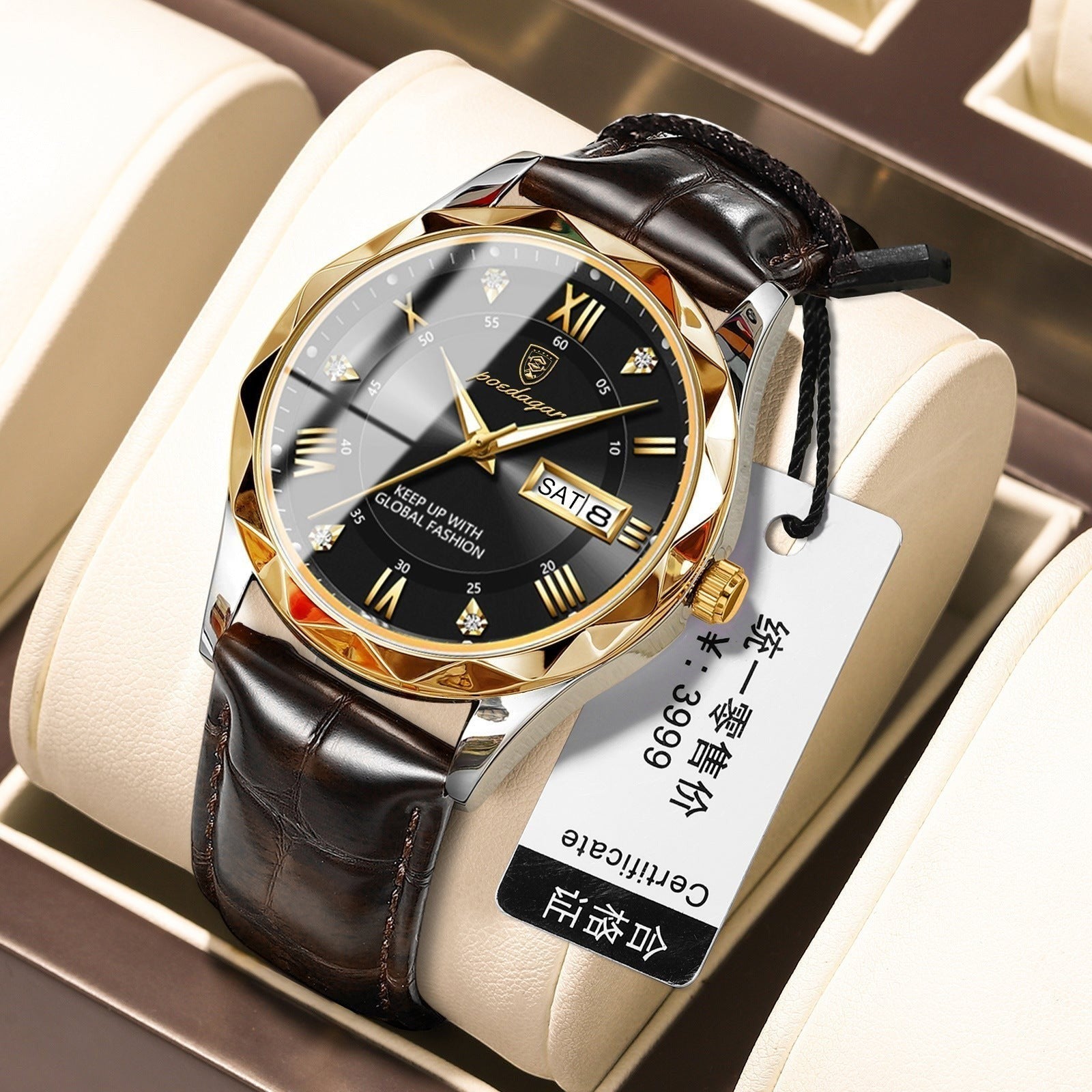 Swiss-Style Men's Dual Calendar Quartz Watch | Aladinae