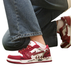 Unisex Retro Red Graffiti Print Sneakers | Aladinae