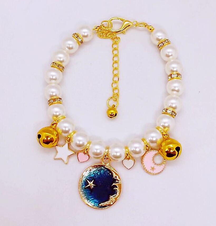 2022 New Pet Necklace Amazon Cat and Dog Bell Necklace Purely Handmade Dog Necklace Wholesale