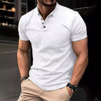 Men's Black Henley Collar Sport Polo Shirt | Aladinae