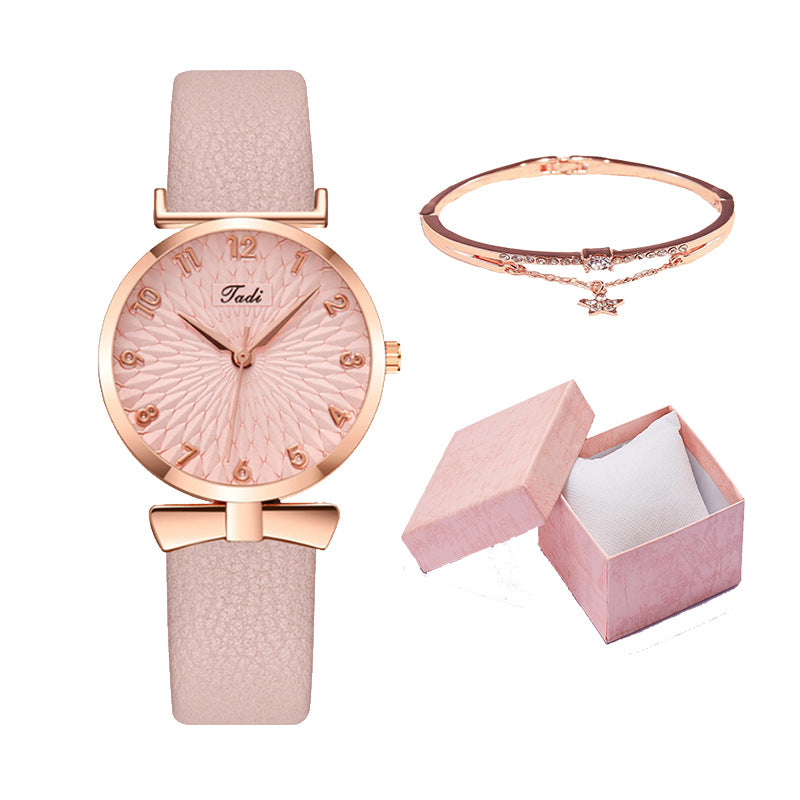 Women's Light Blue Watch and Bracelet Set - Quartz